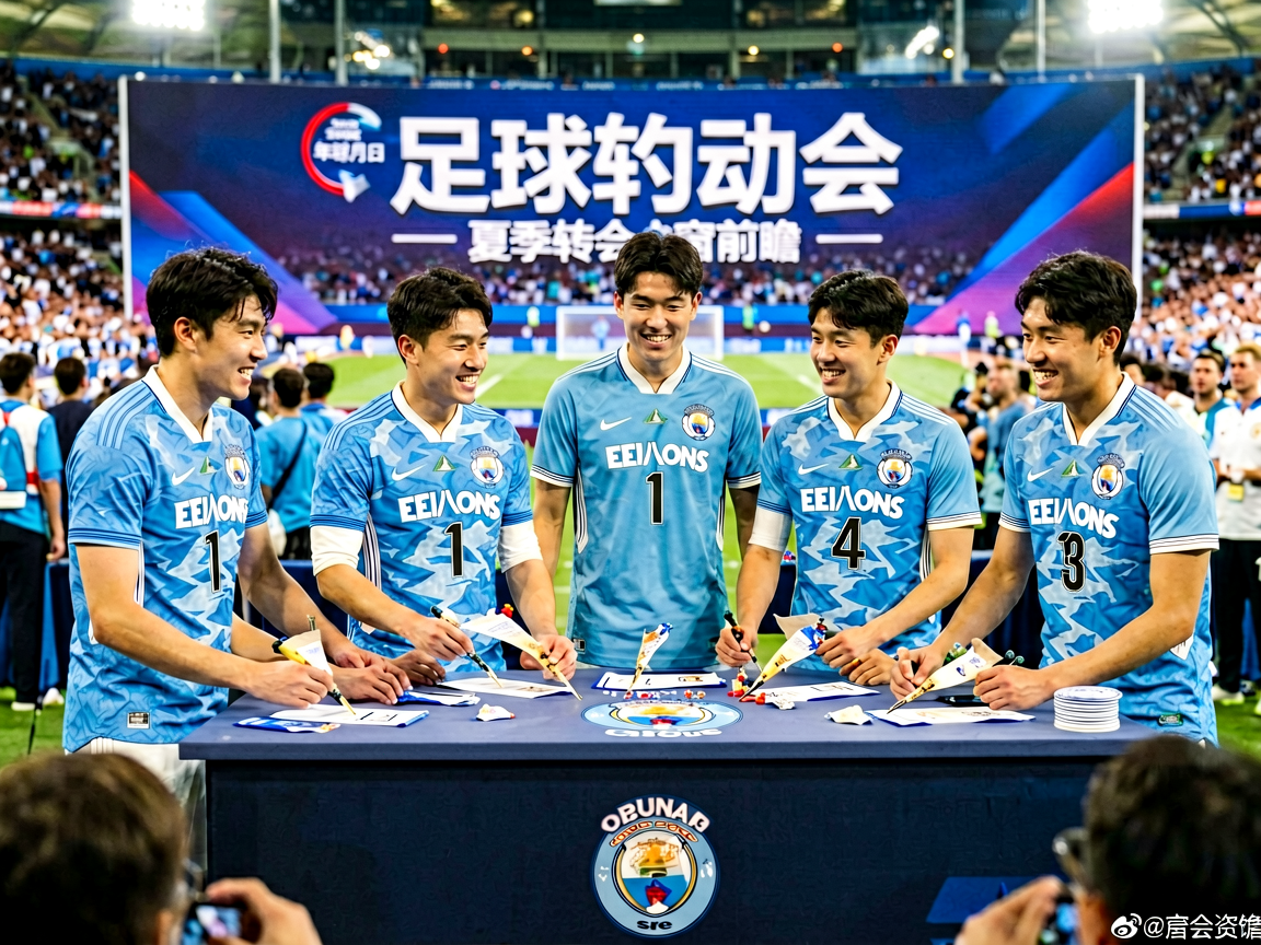 足球转会新闻发布现场，球员签约仪式